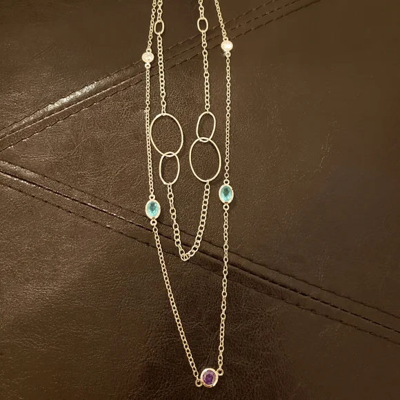 NWOT 10 grams 925 sterling silver necklace gemstones - Picture 6 of 9